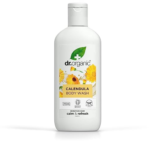 Dr Organic Calendula Body Wash, Shower Gel, Sensitive Skin, Mens, Womens, Natural, Vegan, Cruelty-Free, Paraben & SLS-Free, Organic, 250ml, Packaging may vary