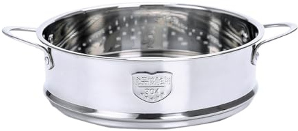 Cabilock Stainless Steel Food Steamer Basket 9.45 Inch Cooking Steamer with Dual Handles Multi-Vent Holes for Dumplings Buns Vegetables Kitchen Use