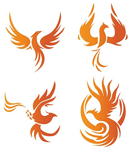 GORGECRAFT 4 PCS Phoenix Fenêtre Stickers Statique Verre Porte Coulissante Autocollant Adhère Vinyle Alerte Film Chambre Salle de Bains Stickers pour Empêcher Arrêter Oiseaux Chiens Animaux Grèves