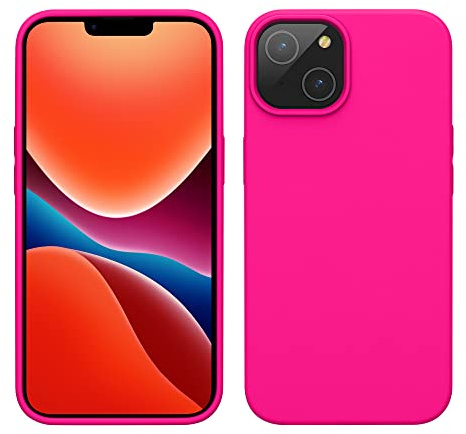 kwmobile Cover per Apple iPhone 14 Custodia - Back Case per Caricatore Wireless - Antiurto e Flessibile in Silicone TPU - rosa shocking