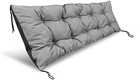 KingGarden Cojín Impermeable de Jardín Terraza Patio Asiento de Banco Sofá 120x40 cm Gris