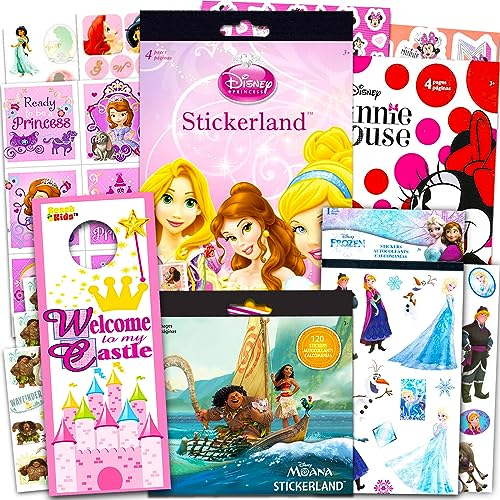 Disney Aufkleber für Mädchen Set – Bündel mit 750+ Disney Aufklebern mit Prinzessinnen, Minnie Maus, Frozen und mehr | Disney Princess Aufkleber für Kinder