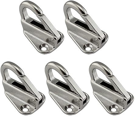LUOFANG 5er Pack Fending Haken Mäntel Hüte Haken Edelstahl Schnappbefestigung Seil Bootszubehör einfache Installation