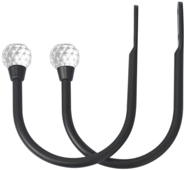 Schwarze Kristall-Vorhanghalter,U-förmiger Fenstervorhanghalter,Vorhang-Raffhalter-Haken,Strapazierfähig Metall dekorative Vorhänge Vorhang-Raffhalter,2 Stück