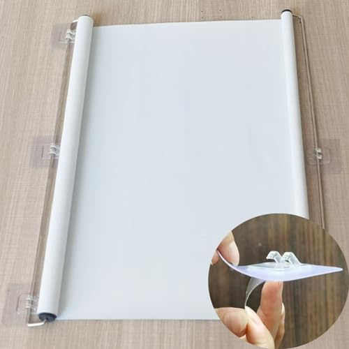 Estor Enrollable Parasol con Ventosa,Cortinas Opacas Térmicas,Persiana Enrollable TelescóPica,No Requiere Taladrar,Pantalla de Privacidad,para Dormitorio,Oficina,Blanco (W32×H200cm/12.5×78.7in)