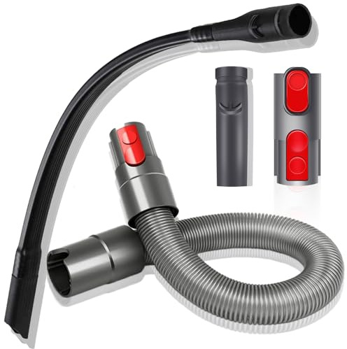 4-Teiliges Staubsauger Zubehör für Dyson, Flexible verlängerte Fugendüse + 2 Adapter + Schlauchverlängerung Passend für Dyson V15 V11 V10 V8 V7 Staubsauger zur Reinigung von Ecken und Lücken