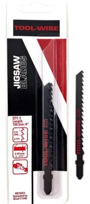 Pack 5 MK104C5 100mm 6tpi Milled Wood cutting Jigsaw Blade T144D