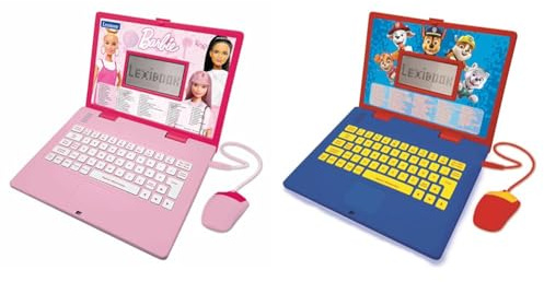 Lexibook Barbie, Pädagogischer und zweisprachiger Laptop in Englisch/Deutsch & Paw Patrol - Zweisprachiger Laptop für Bildungszwecke Englisch und Deutsch