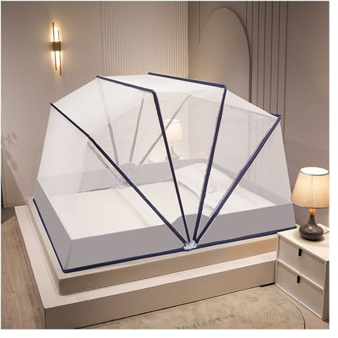 Moskitonetz Baldachin Anti-Mückenstiche Faltbares Design-Anti-Insektennetz mit Netzboden für Erwachsenenbett Sofa Außenbereich (E,120x200cm)