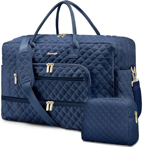 Reisetasche für Damen, 38 l, Handgepäcktasche für persönliche Gegenstände, mit Schuhfach und Nassfach, Wochenend-Tragetaschen mit Kulturbeutel, Krankenhaus-Taschen für Arbeit und Lieferung,