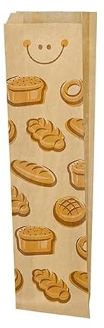 Monouso | 125 Bolsa de Papel Kraft Panes| 12+6x51 cm | Pack de 125 Unidades
