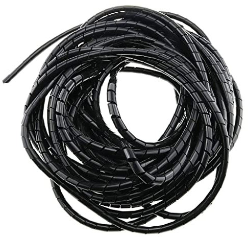 CHAOUYYZ Spiral Wire Wrap Organzier Cable Sleeve Winding Pipe Line Bundle Mangement Hose for Protection Tv Wire Computer Cable on Home or Office Cable Sleeves Tube/Black/6Mm*15M