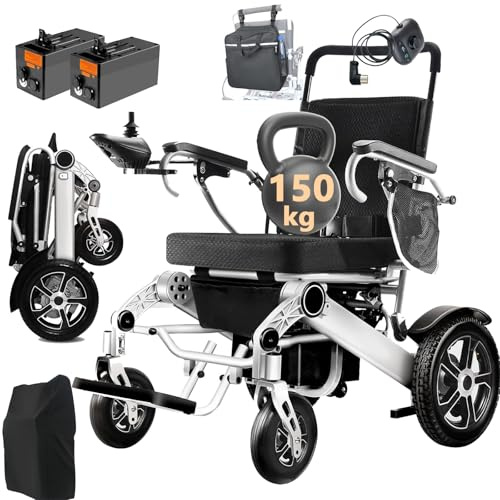 WEYRAL Elektrorollstuhl Faltbar,700W Elektrorollstuhl mit Hecksteuerung, 51cm Sitzbreite Elektrischer Rollstuhl Faltbar, 2 * 12AH Elektrorollstuhlfür ältere Menschen, 40KM + Fahrstrecke