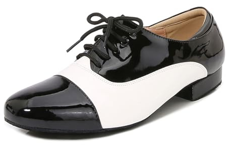 Fooceoute Zapatos de Baile de Salón para Hombre, Zapatos Clásicos de Baile Latino Moderno para Hombre, Respirable, Interior.