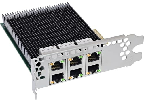 InLine® Tarjeta de Red Gigabit de 6 vías, 6 x RJ45 1 GB/s, PCIe x4, 51127C