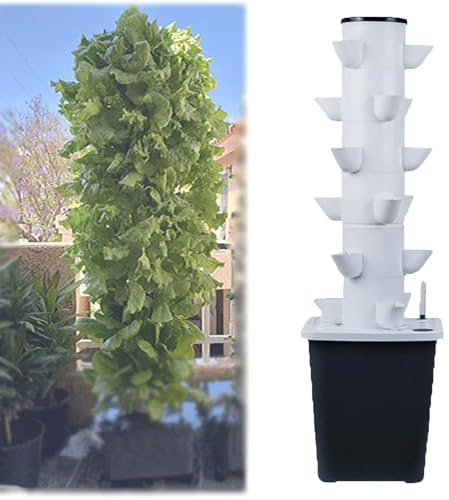 30 Holes Hydroponic Growing System Kit,Hydroponics Tower Garden,Garden Tower with Pump System, 2/3/4/5/6 Layers Indoor Vertical Tower for Herbs, Fruits and Vegetables