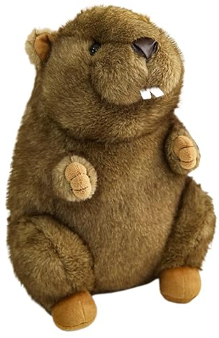 Fenayuu Une peluche de marmotte, coussin doux pour la peau, douillette, soulage la solitude