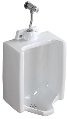 Urinoir mural en céramique pour homme avec robinet de chasse manuel – Idéal pour les hôtels, les restaurants et les toilettes commerciales – Design peu encombrant pour une utilisation efficace