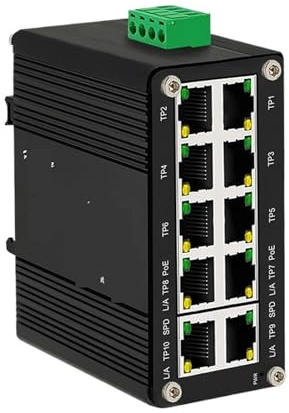 GTGFCSP Switch Ethernet Industriale Switch di Livello Industriale 2 uplink +8 Poe 48V Non gestito su Guida DIN