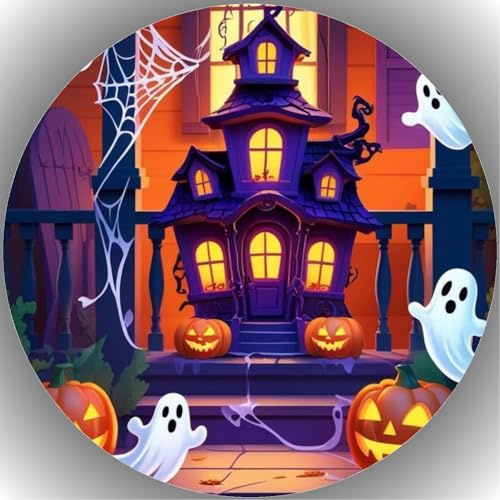 Tortenbild, mit dem Motiv: HALLOWEEN,Essbares Foto für Torten, Fondant,Tortenaufleger Ø 20cm HALLOWEEN K4