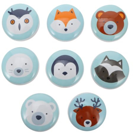 Keramik Möbelknopf mit Cartoon Motiv, 8 Stück für Schubladen und Schränke