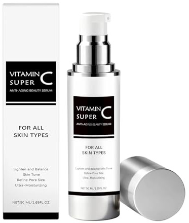 Siero Viso alla Vitamina C al 20%, un siero anti-macchie per viso e corpo, riduce macchie scure, rughe e imperfezioni, illuminando il tono della pelle. Adatto a donne over 70