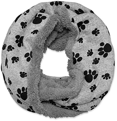 Soul-Cats kuscheliger Loopschal mit Tatzen und Fell in Hellgrau