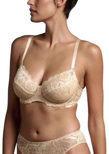 Belseno Lepel Reggiseno in Pizzo Balconcino Coppa B art. 251 colori Bianco Nero e Fard - Fard 6