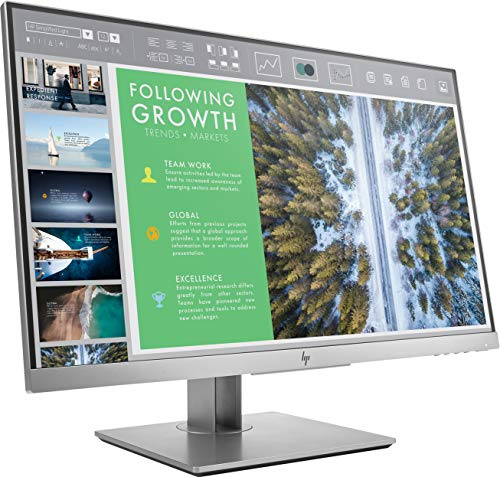 HP EliteDisplay E243 Moniteur Professionnel (23,8 pouces/Full HD) (HDMI, DisplayPort, VGA, USB 3.0, Fonction de Pivot, Temps de Réponse 5 ms, 60 Hz), Noir-Argent (Reconditionné)