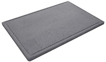 Fonderia Bongiovanni | Piastra in Pietra Lavica | Pietra per Cucinare | 60x40 cm | pietra per barbecue | pietra lavica per carne | bistecchiera in pietra lavica | Bistecchiera Barbecue | Rettangolare