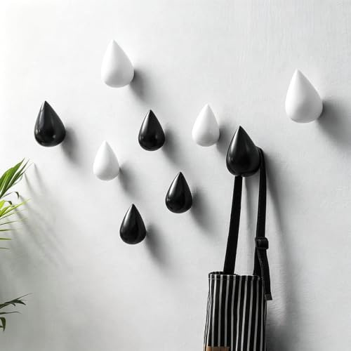 Homieco 2 Pezzi Ganci Appendiabiti a Goccia d'Acqua Creativo Appendiabiti a Parete Decorazione Moderna per Cappelli Giacche Sciarpe Borse Asciugamani