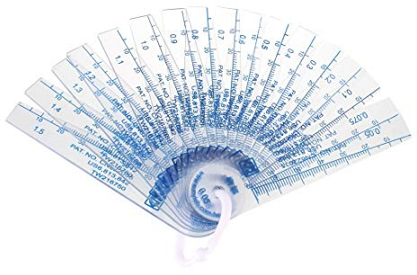 sourcing map 0.05-1.5mm Grosor Plástico Calibrador Espacios Herramienta Medición Relleno para Anchura Hueco (17 en 1)