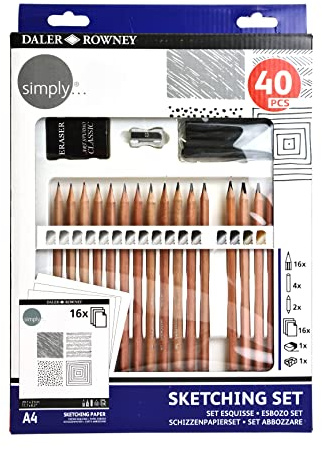 Daler-Rowney Simply Set Técnico Lápices Esbozo 40Pz