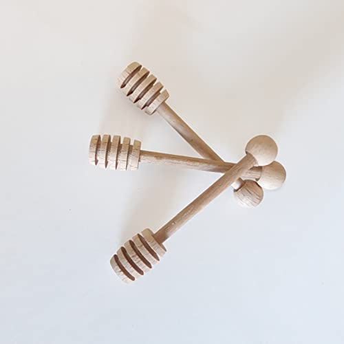 Confezione da 100 Prendi Miele Piccoli in Legno e 100 Elastici Fissaggio. Prodotti di qualità, Made in Italy. Ideali per confezionare bomboniere e Piccoli Regali. Cucchiai e Bastoncini spalma Miele