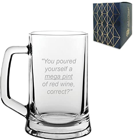 All Things Personalised Engraved Mega Pint Beer Mug Glass, 23oz Tankard Stein, Trial Quote, Novelty Birthday Gift, Funny Present for Him, Engraved in the UK