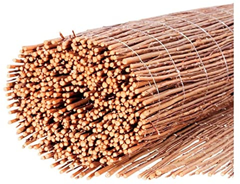 Weidenmatte Sichtschutz Natur Zaun 5 Meter Rollzaun Windschutz Höhe: ca. 50-120 cm – Ideal für Garten, Terrasse und Balkon oder Poolumrandung (80cm)