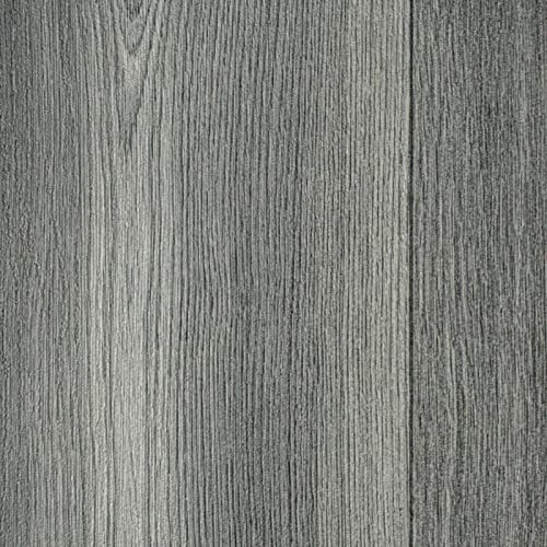 Wood Plank Effect Vinyl Flooring 4.3mm Thick Comfy Felt Backed Lino for Bathroom Kitchen Hall (Dark Grey Planks, 2m x 4m)