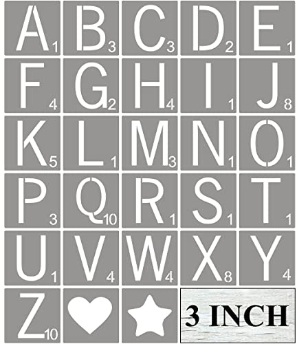 Scrabble Tile Letter Stencils 3 Inch - 28 Pack Scrabble Style Alphabet Stencil Templates for Painting on Wood, Reusable Plastic Stencils for Crafts Making & Wall Art Decorations