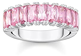 THOMAS SABO Ring mit pinken Steinen Pavé Silber 925 Sterlingsilber