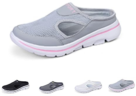 BDROX Herr komfort andas stöd sportsandaler, utomhus casual halkfria ortopediska sneakers promenad slip on skor, Rosa, 36.5 EU