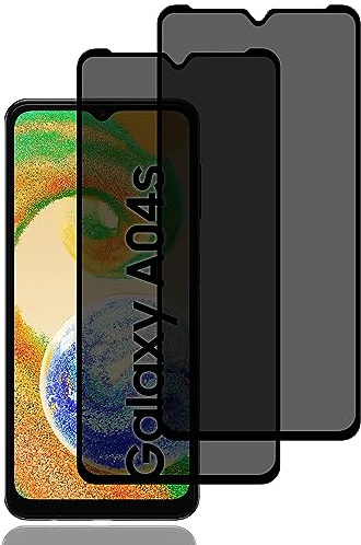 Verre Trempé Anti-Espion pour Samsung Galaxy A04s/Galaxy A04 [2 Pièces] | Protection D'écran Anti-Espion, Protecteur D'écran de Confidentialité, 9H Dureté, Anti-Rayures, Film de Protection Écran