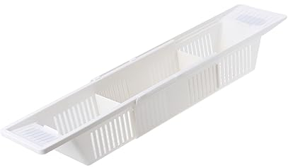 Cabilock Ampliable Estante Extensible para Bañera Cesta para Bañera Soporte para Bañera Tienda Y Estante para Baño Cesta De Almacenamiento para Artículos De Tocador Bandeja para Bañera