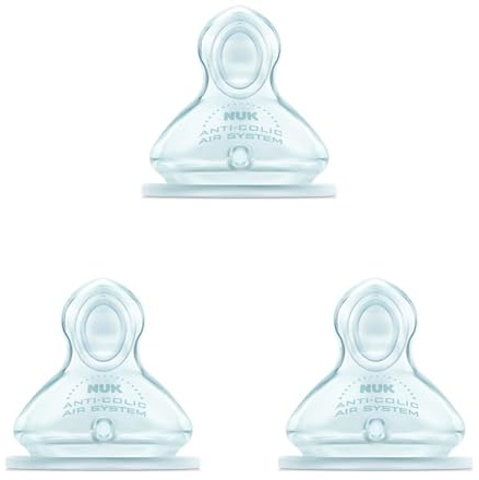 NUK - Tétines First Choice, Taille 1 (0-6 mois), Orthodontique, Silicone, Débit Moyen, Lot de 3