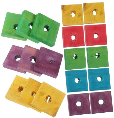 Angoily 50pieces Parrot Wood Chip DIY Bird Bite Toy Safe Chewing Fun for Cockatiels Parakeets and Birds Engaging Educational Playtime Activity