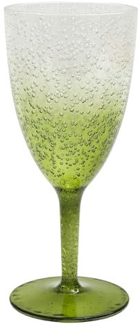 Carousel Home Green Bubbles Plastic Wine Glass | Reusable Plastic Wine Glass Goblet Garden Picnic Glass Wine | Reusable Drinkware Outdoor Wine Glass
