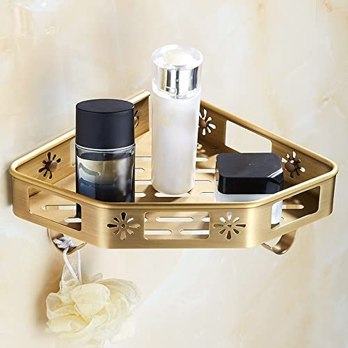 Mensola Per Doccia Ad Angolo, Mensola Da Bagno, Mensola Da Bagno, Portasapone In Ottone Intagliato, Mensola Per Doccia, Vasca, Porta Shampoo, Cestino, Mensola Ad Angolo Anticata, Montaggio Su Terrazz
