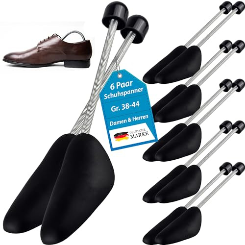 My-goodbuy24 6 Paar Schuhspanner variabel Größe 38-44, Schuhformer aus Kunststoff mit Metall-Spiralfeder, Schuhstrecker, Schuhformer für Herren & Frauen