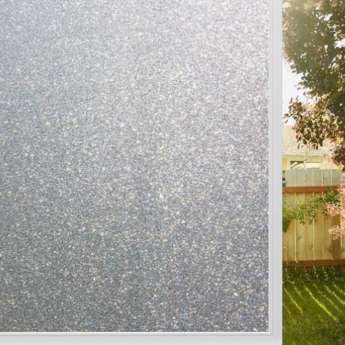 Milchglasfolie Fenster Sichtschutz Fensterfolie 50 x 200 cm Fenster Folie Fensterfolie Sichtschutzfolie Blickschutz, Sonnenschutz, Entfernbar, Statisch Haftend, für Zuhause Büro, Mattiert