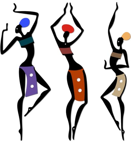 3 pcs afrikanische wandbilder, hängendes afroamerikanisches Wandkunstzubehör, ästhetisches Flurdekor im maximalistischen Stil, Kunst im ethnischen Stil, Metallzeichnungswand, afrikanisches
