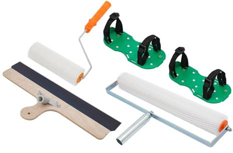 Set Di Strumenti Cemento Autolivellante, Contengono Razzo, Scarpe Spike E 2 Rulli, Strumenti Autolivellanti Per Il Cemento Autolivellamento E L'Eliminazione Della Bolla In Casa